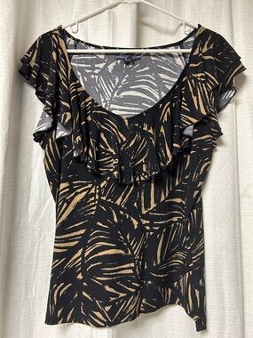 American Living Ruffle V-Neck Blouse